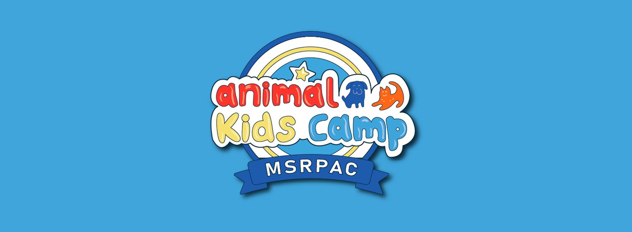 Animal Kids Camp — the redesigned logo in full color, wordmark with friendly animal mascot