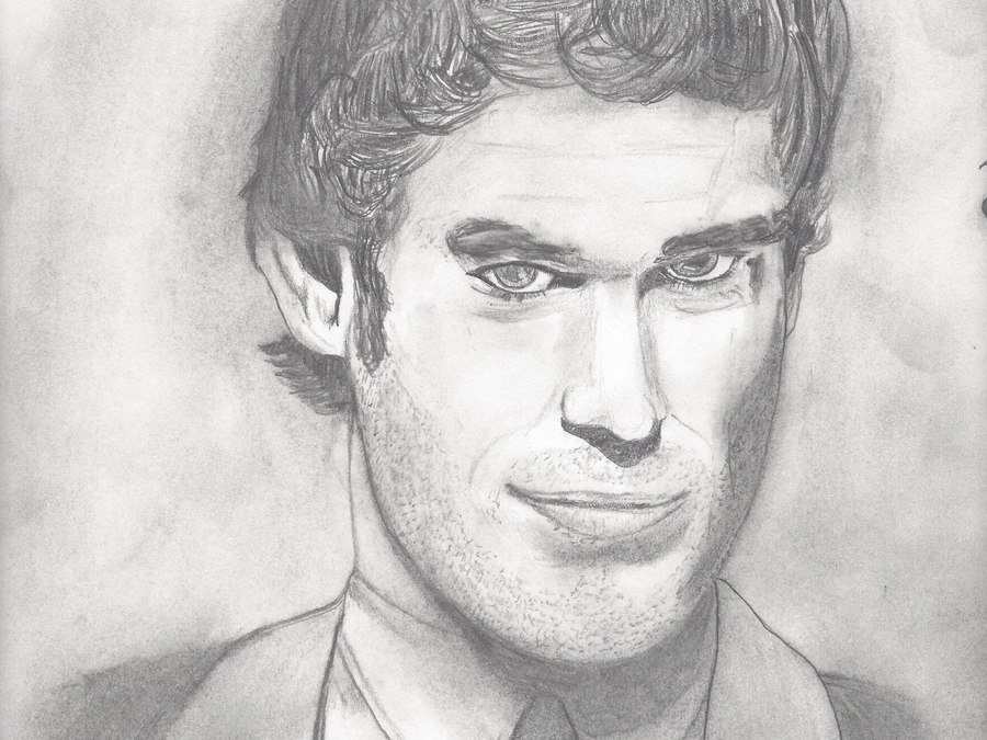 Graphite portrait of a clean-cut man in a suit