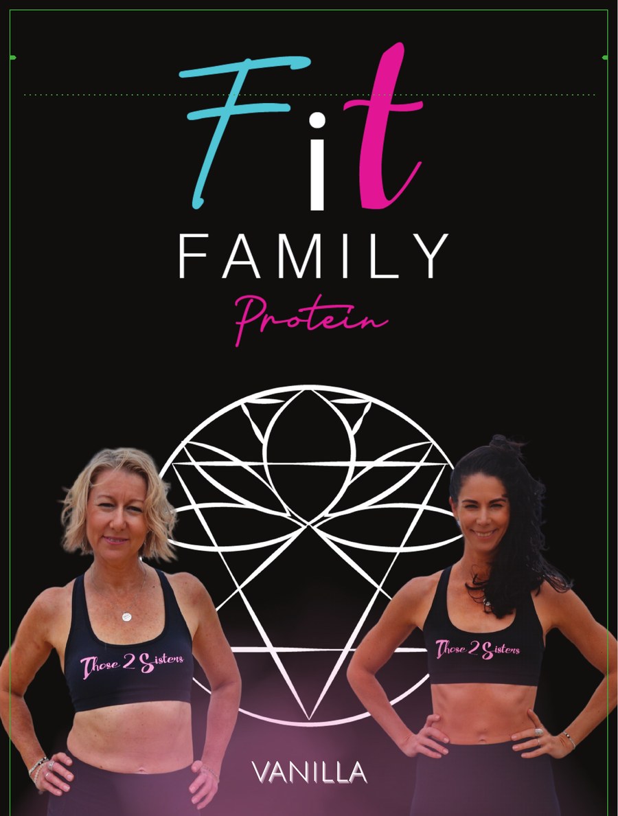 Fit Family Protein Vanilla front face — identical layout with VANILLA at the base