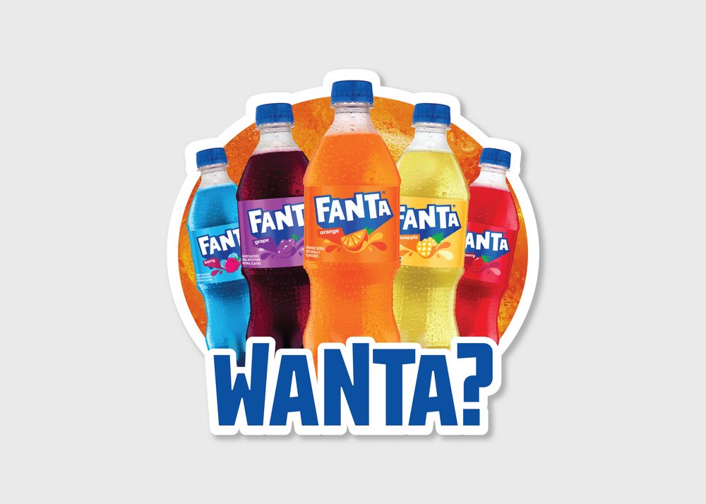 Die-cut Fanta Wanta? sign
