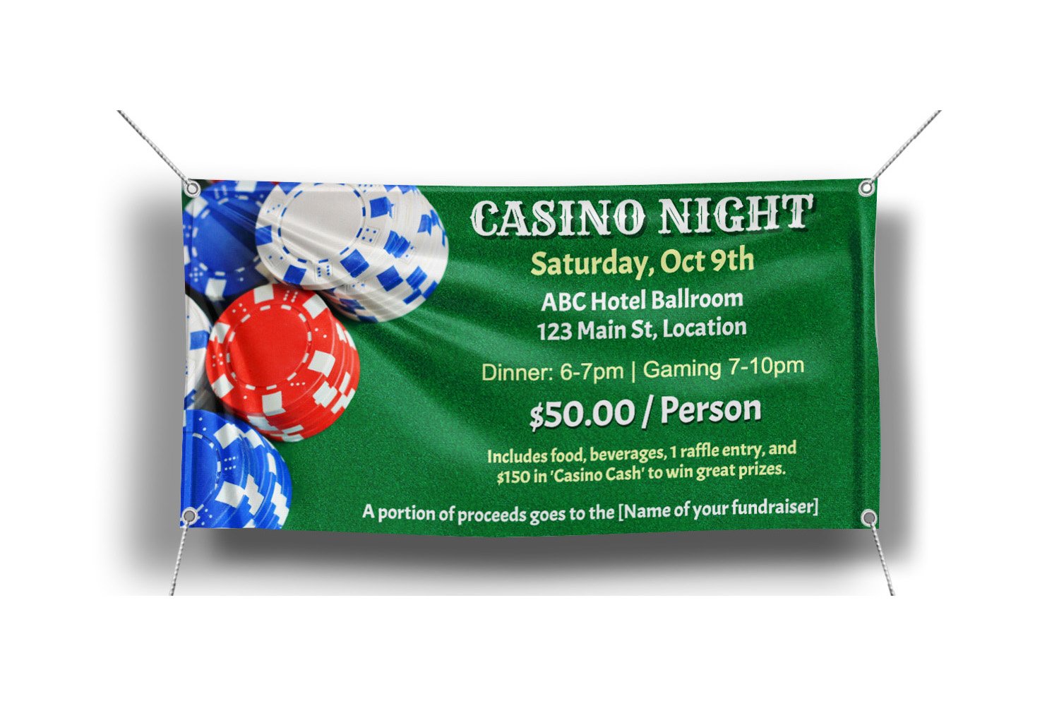 Casino night vinyl banner