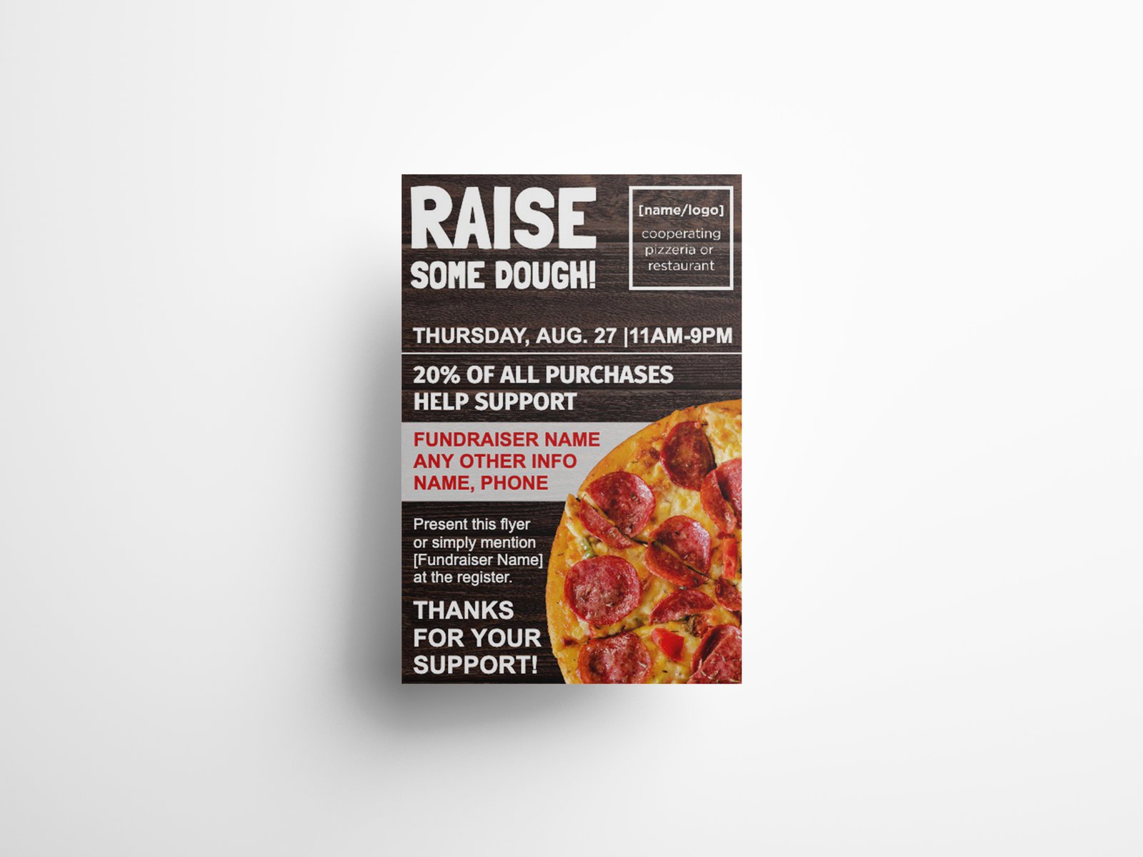 Raise Some Dough fundraiser poster