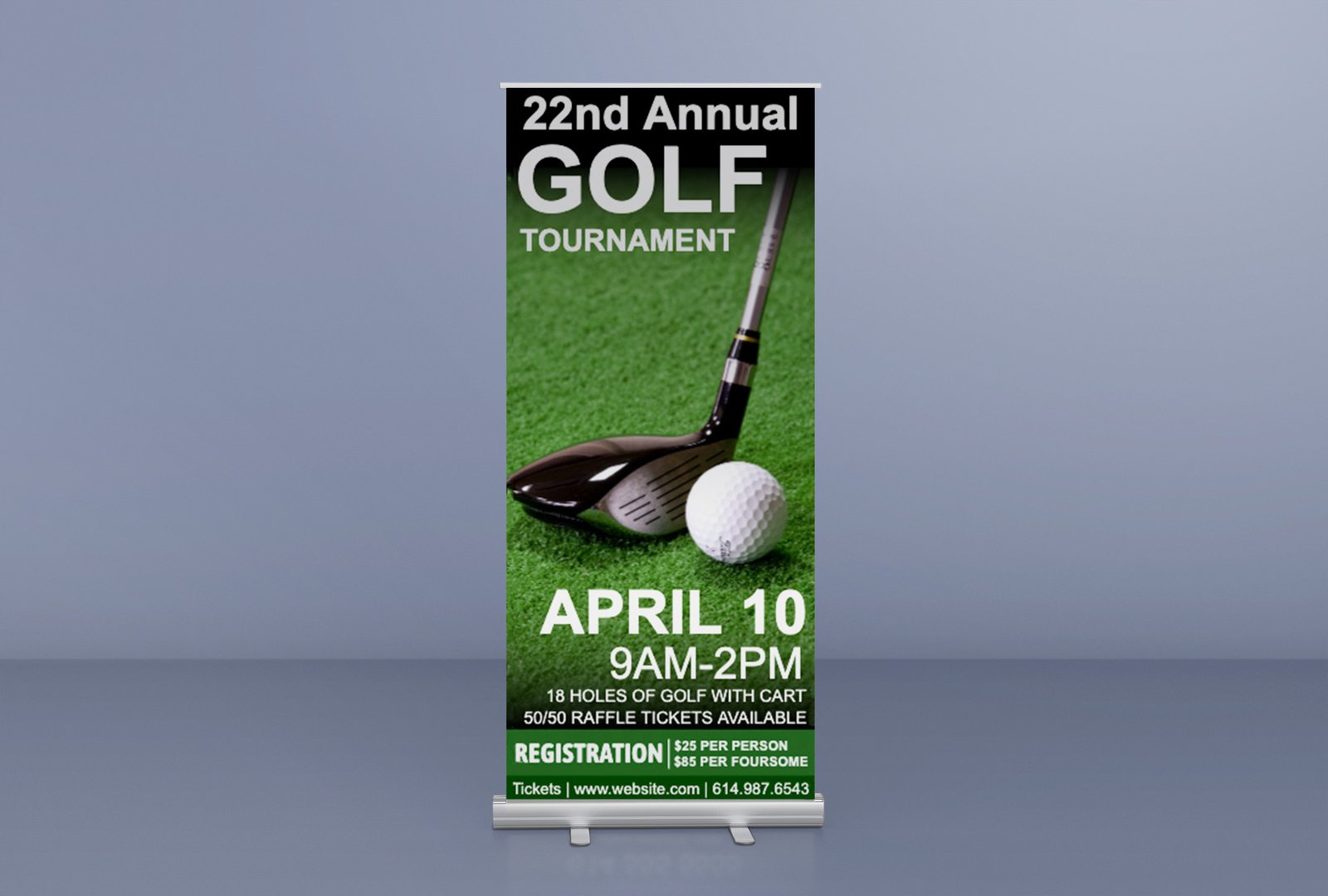 Golf tournament retractable banner