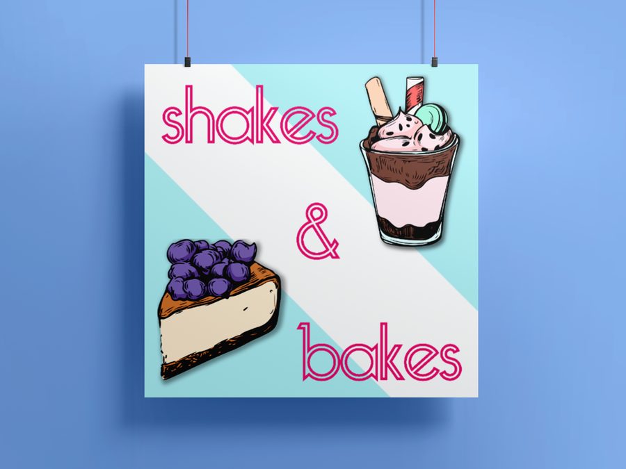 Splotchy Signs branded sign template — Shakes and Bakes bakery design