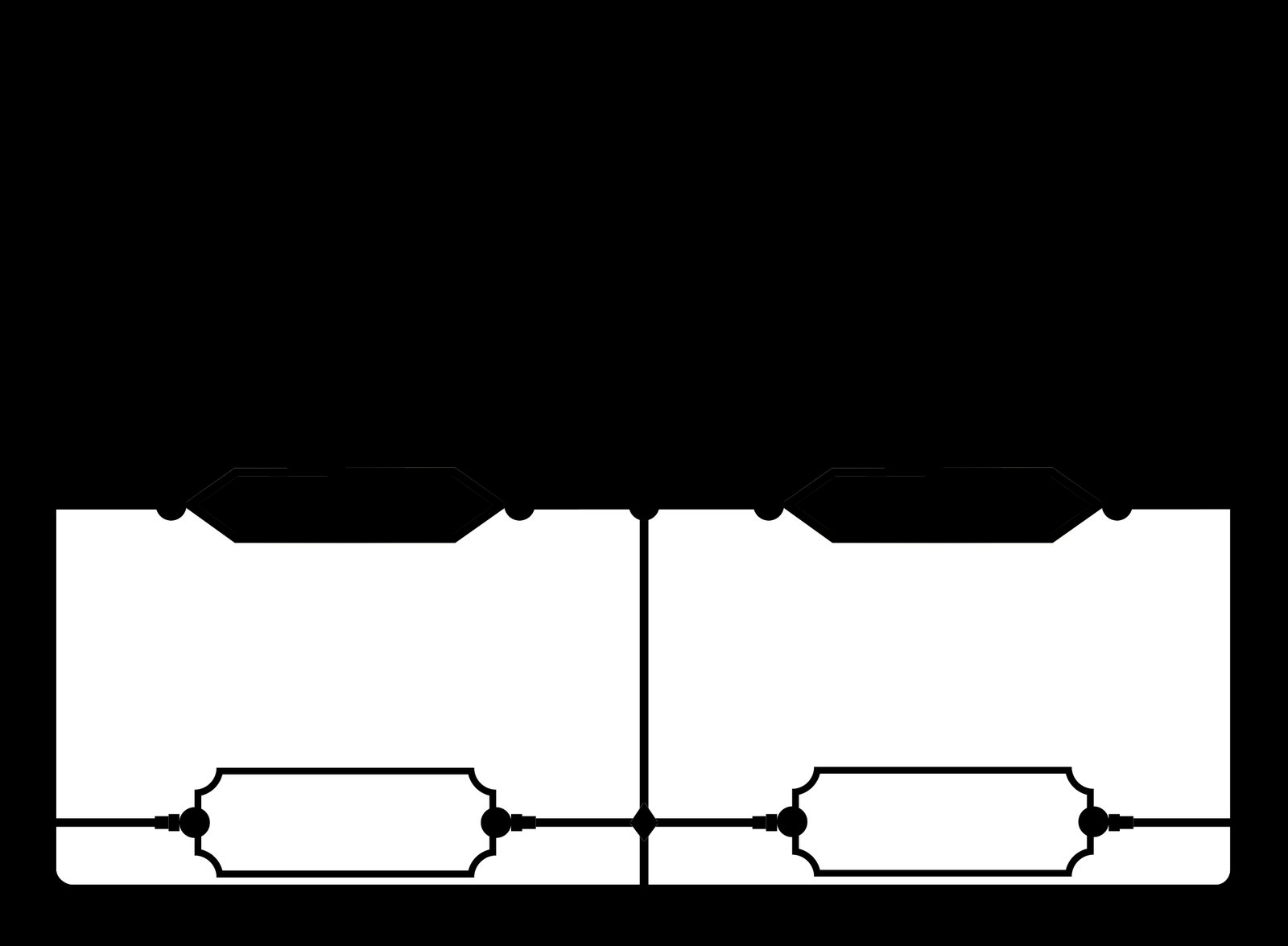 Black and white mask of the stone reading panels