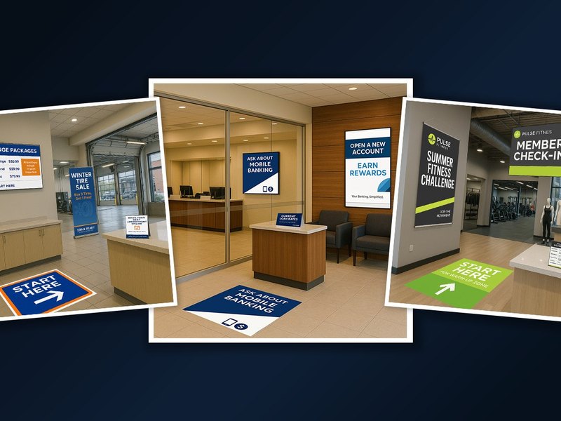 Print product range — banners, retractables, yard signs, posters