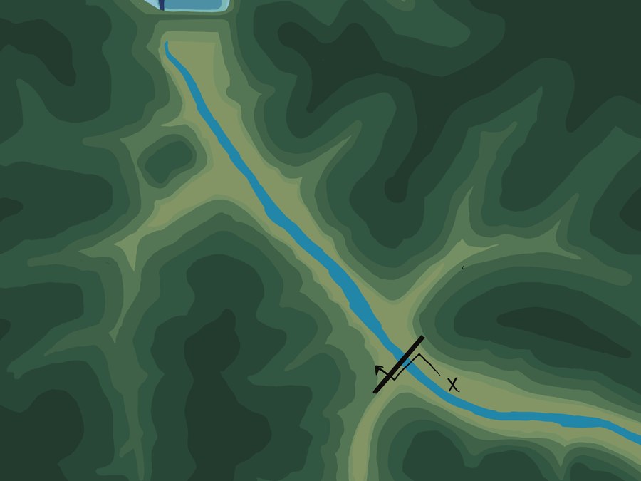 Step 1 — digital contour illustration as the source