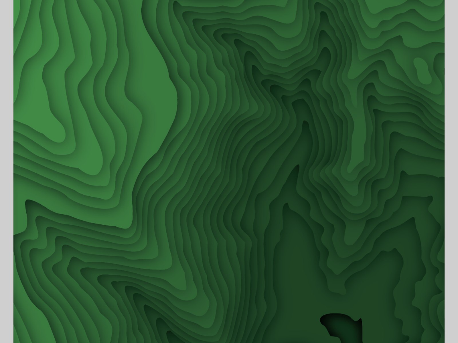 Close view of clean concentric contour bands drawn as closed shapes for layer separation