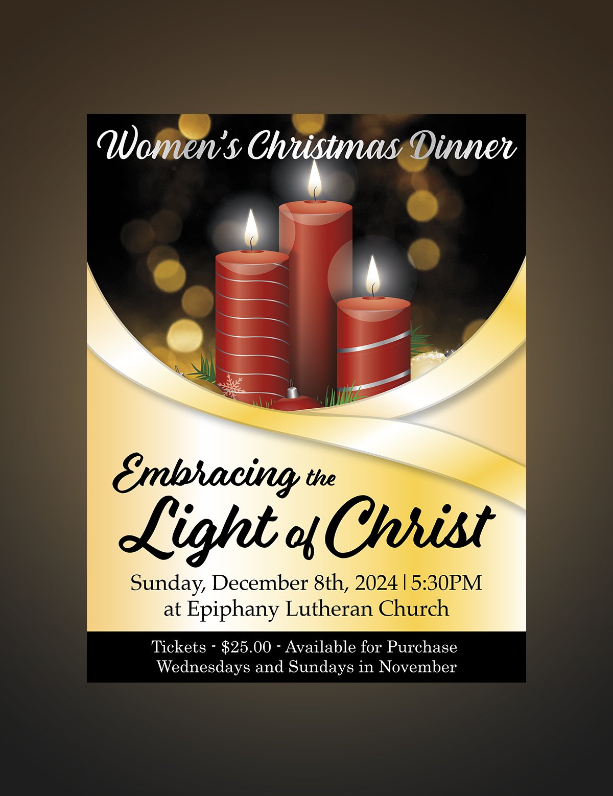 2024 event flyer — Embracing the Light of Christ